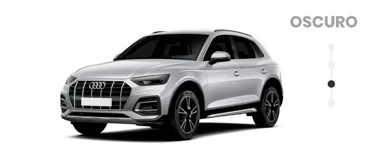 Simulación de polarizado en tonalidad oscura sobre una SUV